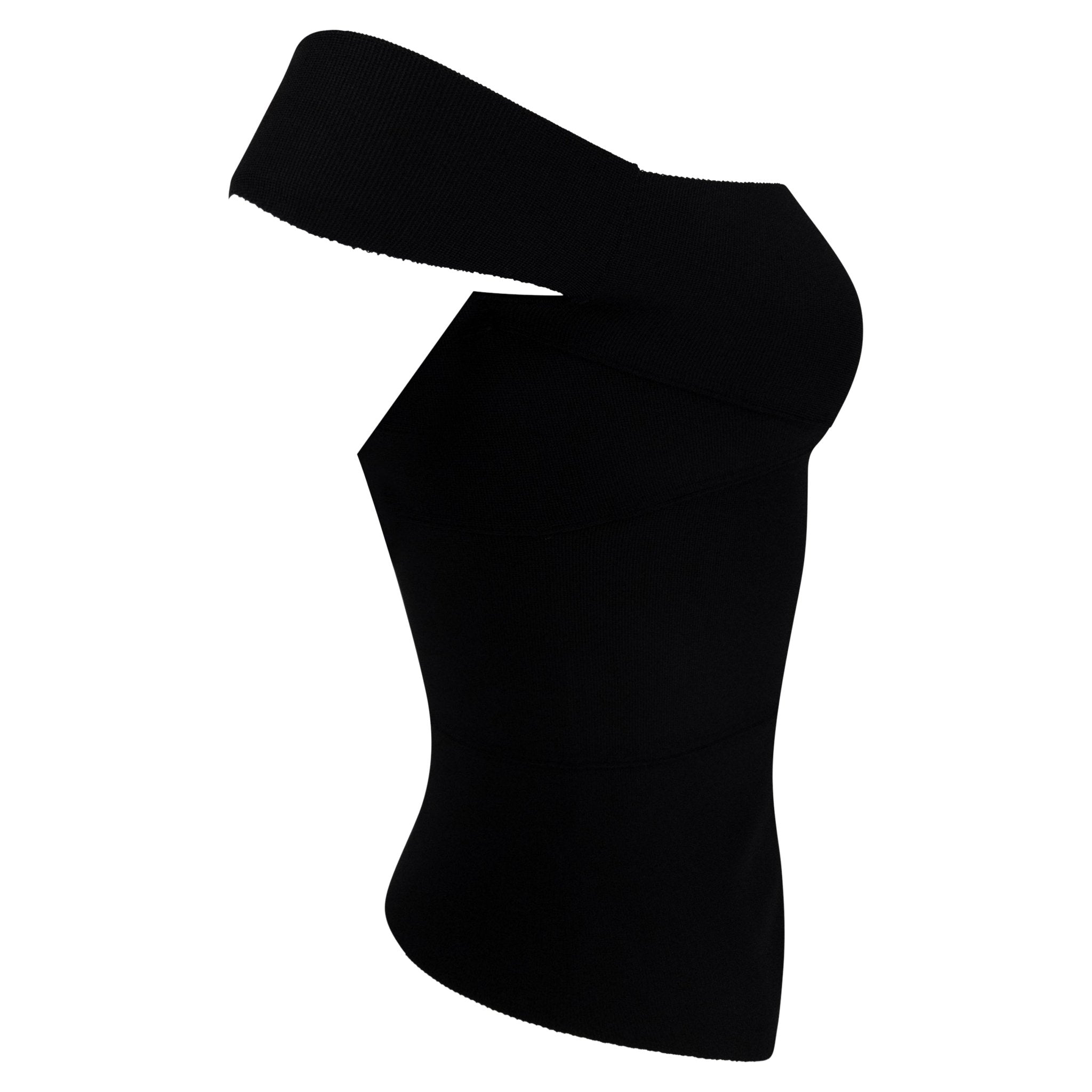 S/S 2004 Gucci by Tom Ford Black Bandage Bodycon Stretch Off - the - Shoulder Top - RealList