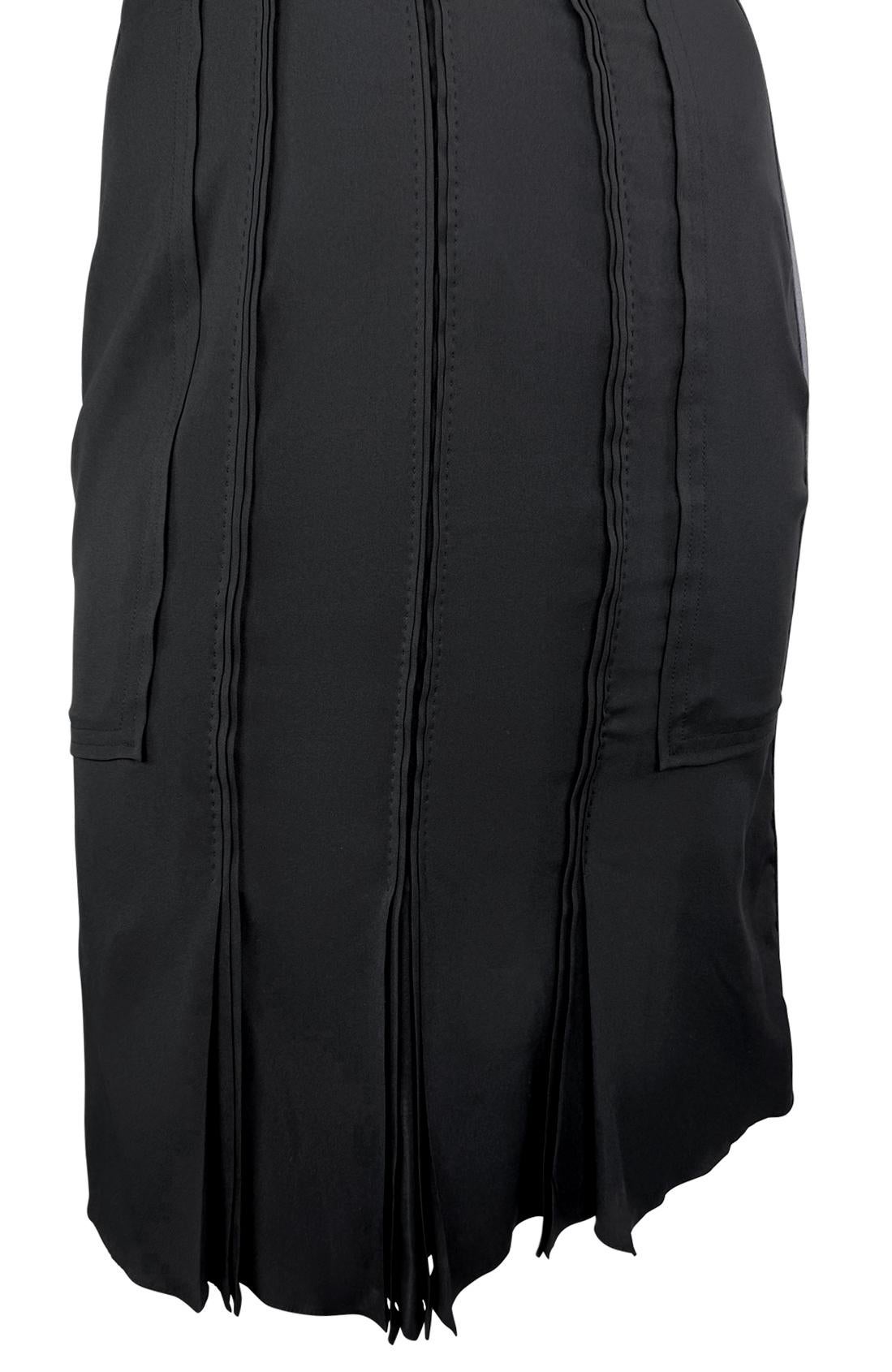 S/S 2004 Gucci by Tom Ford Purple Satin Stripe Panel Sleeveless Black Dress - RealList