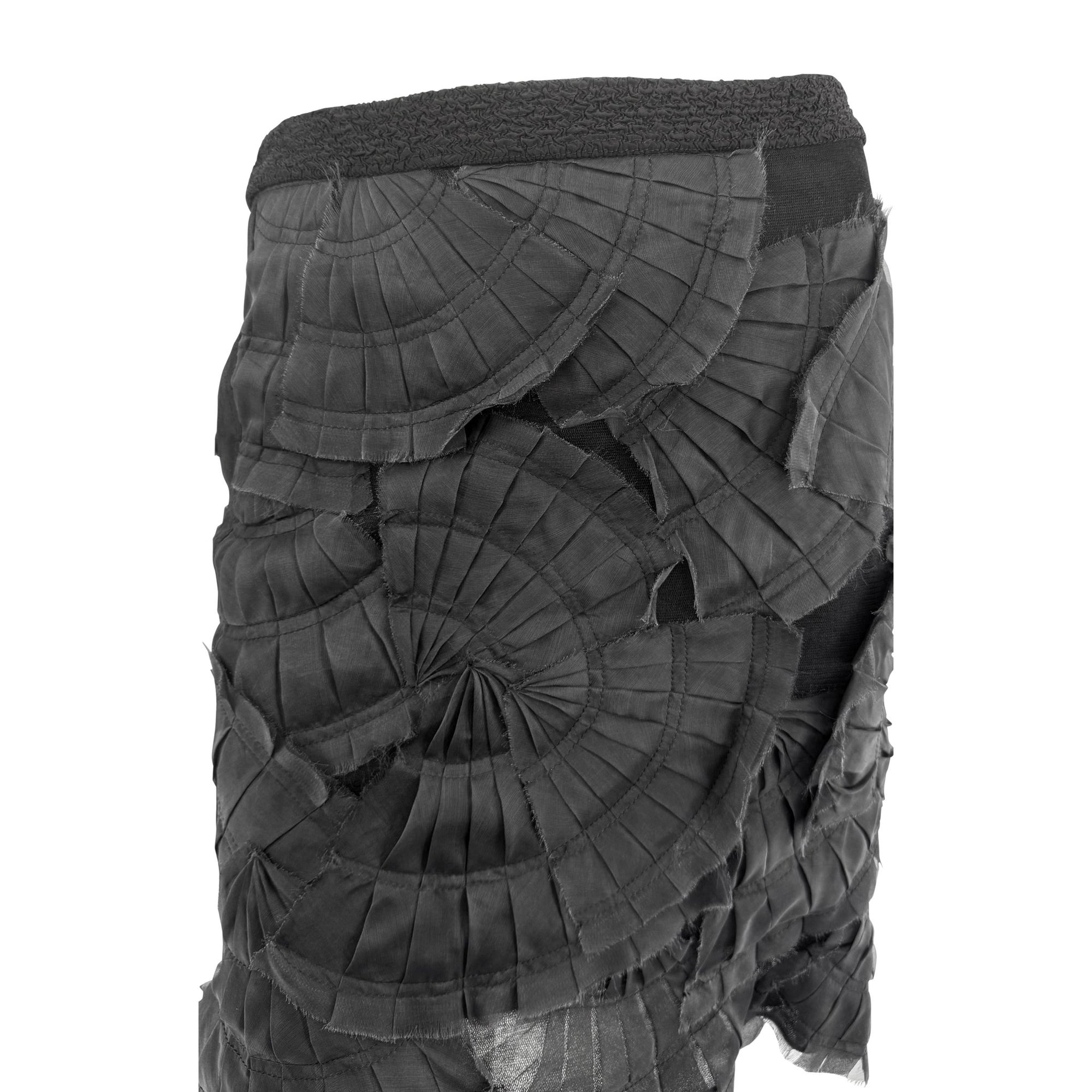 S/S 2004 Gucci by Tom Ford Runway Sheer Black Fan Pleated Silk Pencil Skirt - RealList