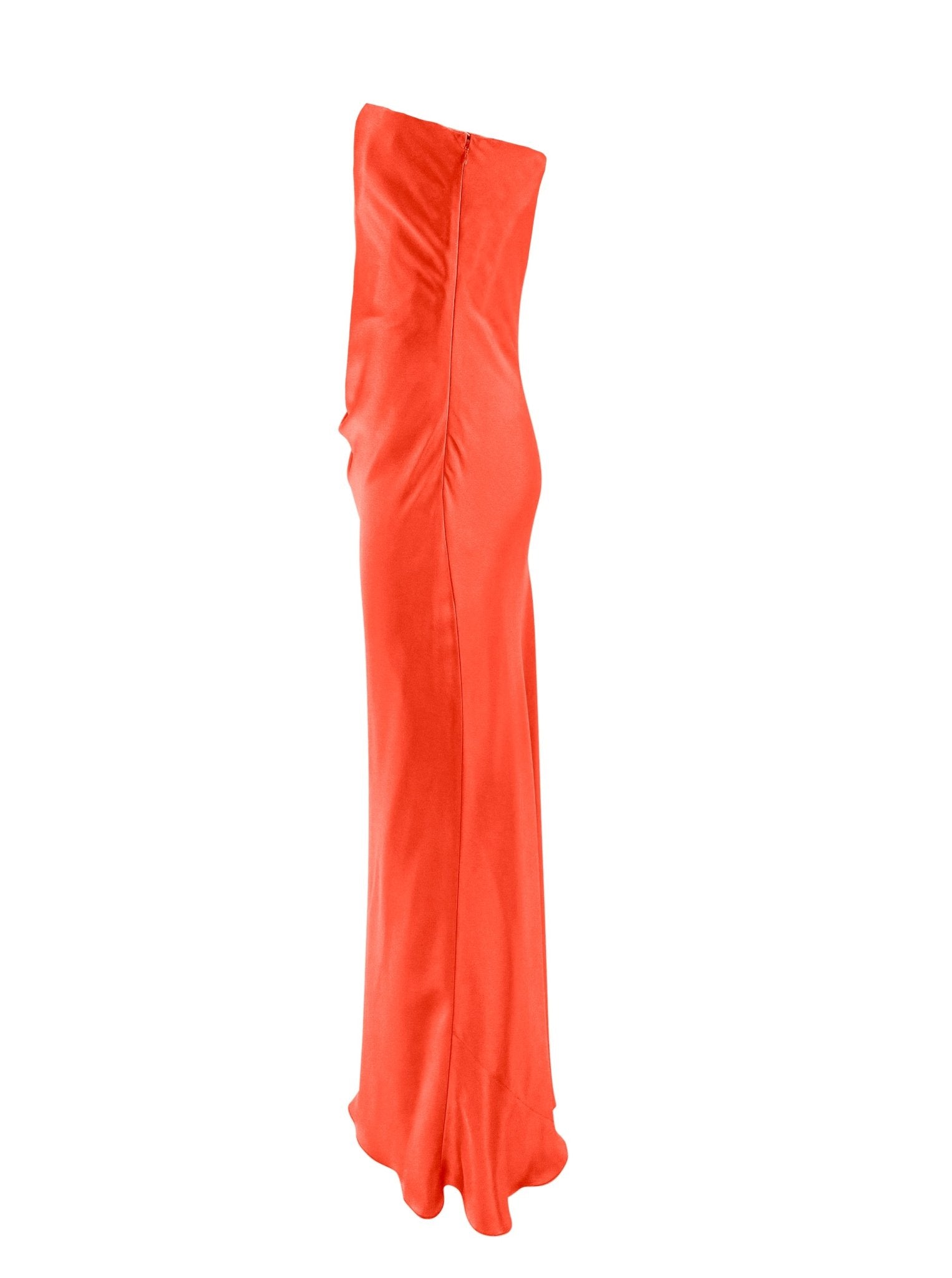 S/S 2004 Ralph Lauren Runway Finale Orange Silk Satin Strapless Gown - RealList