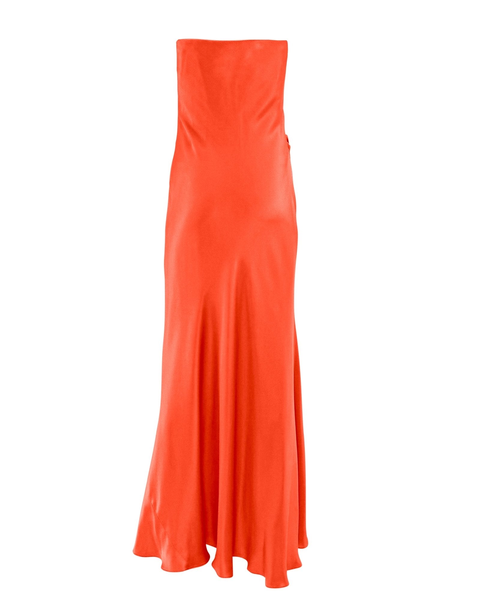 S/S 2004 Ralph Lauren Runway Finale Orange Silk Satin Strapless Gown - RealList