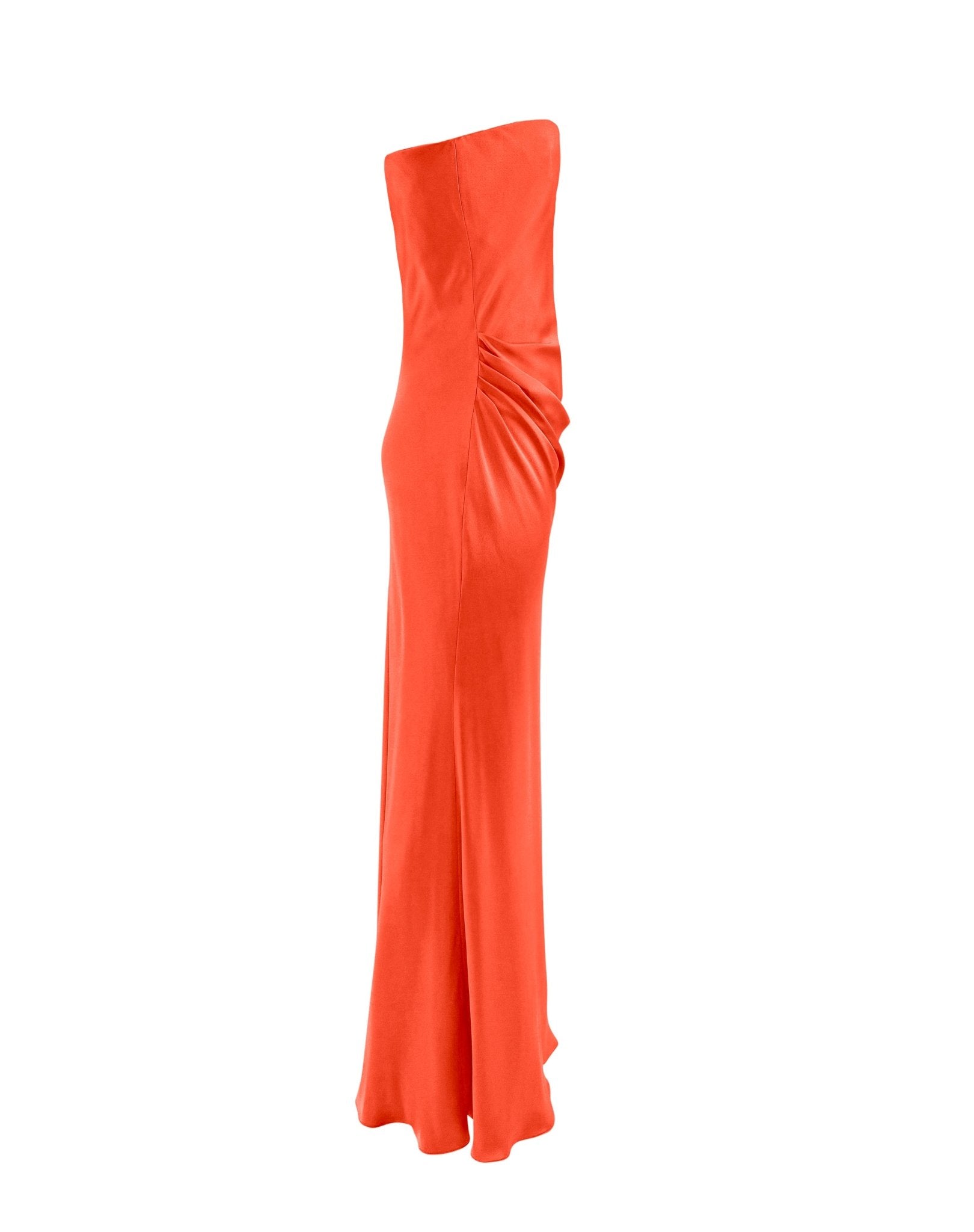 S/S 2004 Ralph Lauren Runway Finale Orange Silk Satin Strapless Gown - RealList