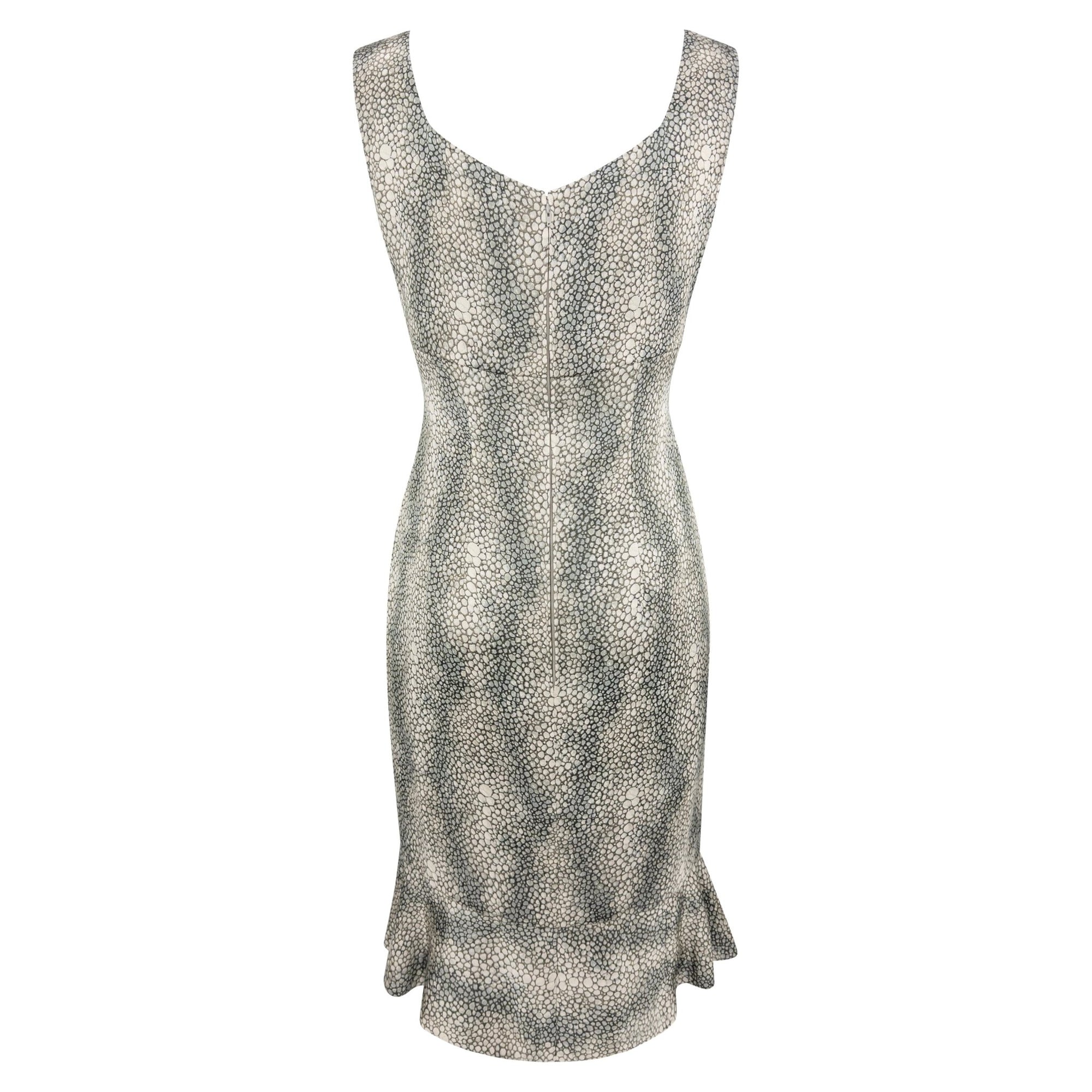 S/S 2004 Valentino Haute Couture Runway Shagreen Print Satin Jacket Dress Set - RealList