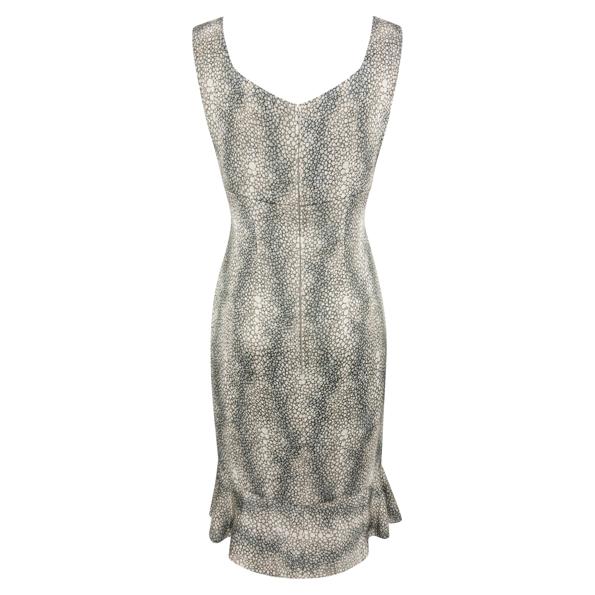 S/S 2004 Valentino Haute Couture Runway Shagreen Print Satin Jacket Dress Set - RealList