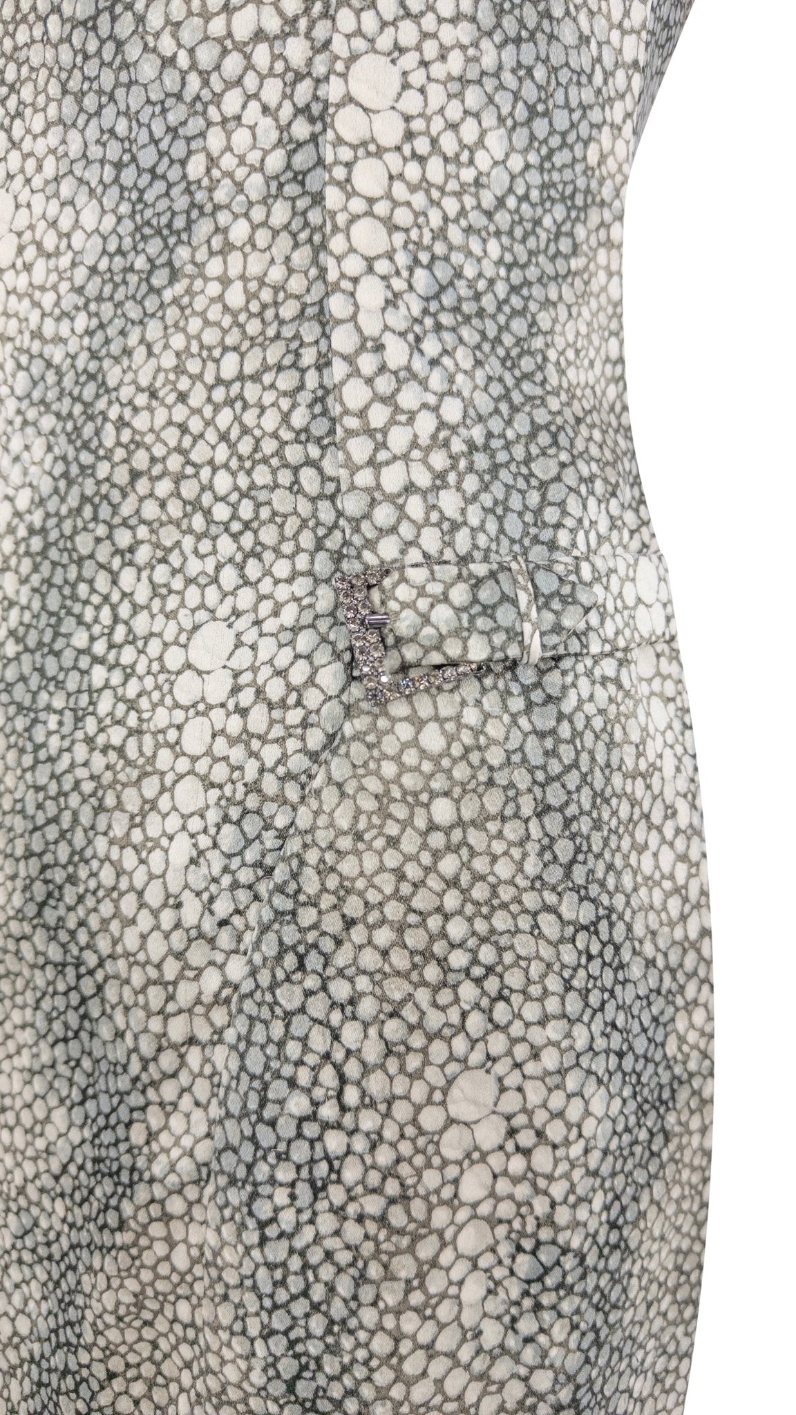 S/S 2004 Valentino Haute Couture Runway Shagreen Print Satin Jacket Dress Set - RealList