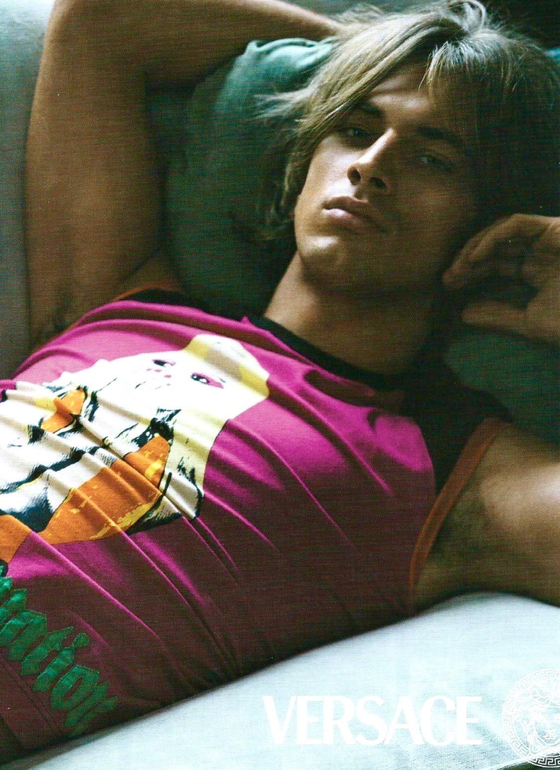 S/S 2004 Versace by Donatella Pink Pop Art Silk Scarf Tassel Blouse - RealList