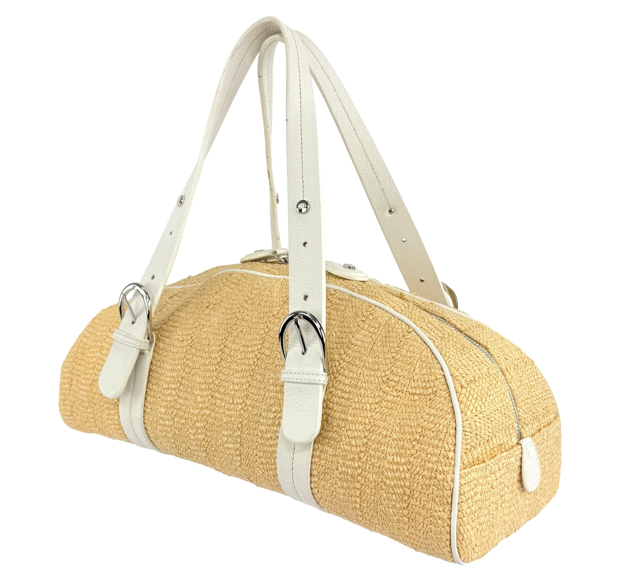 S/S 2005 Christian Dior by John Galliano Limited Edition Raffia Floral Shoulder Bag - RealList