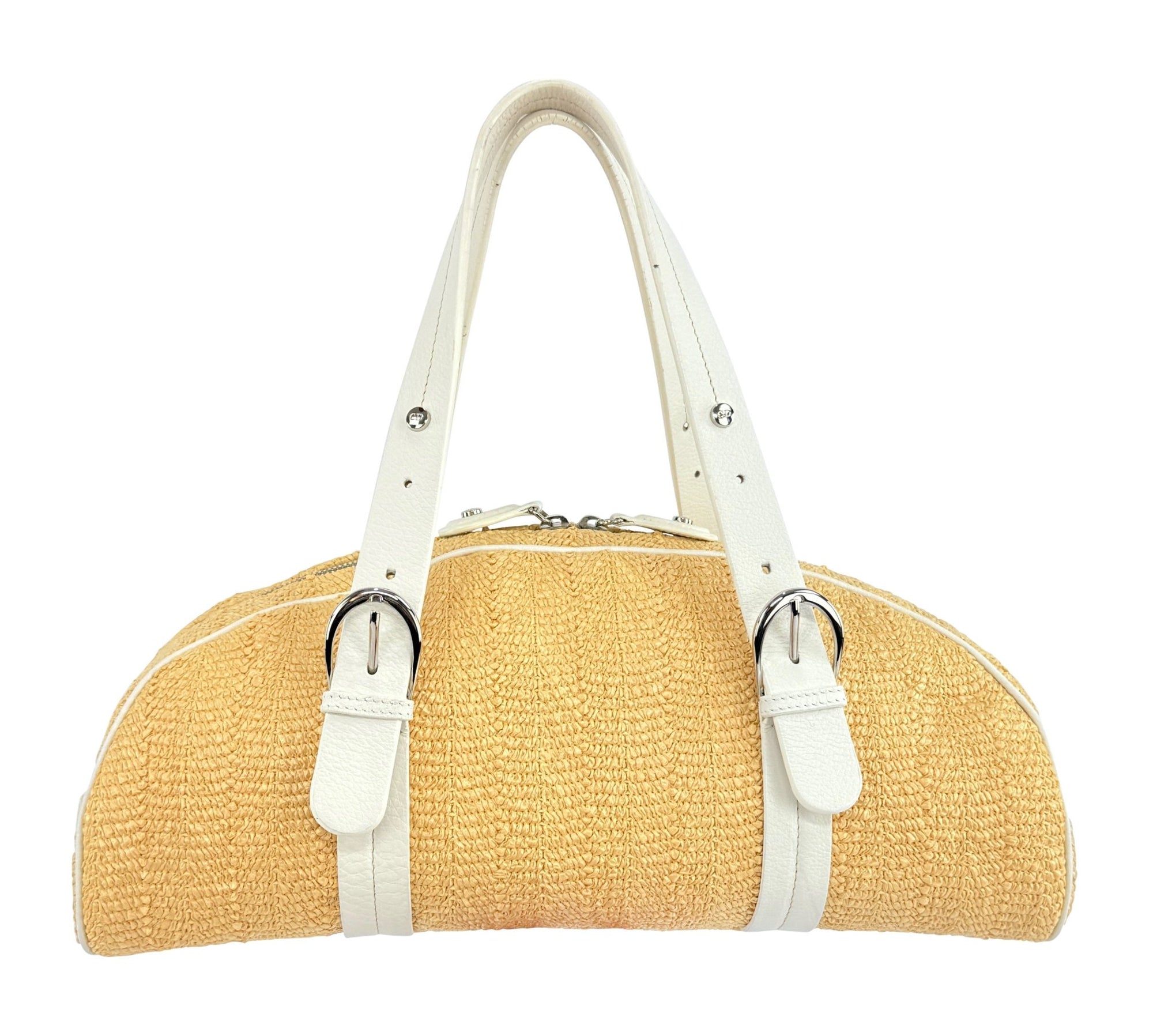 S/S 2005 Christian Dior by John Galliano Limited Edition Raffia Floral Shoulder Bag - RealList