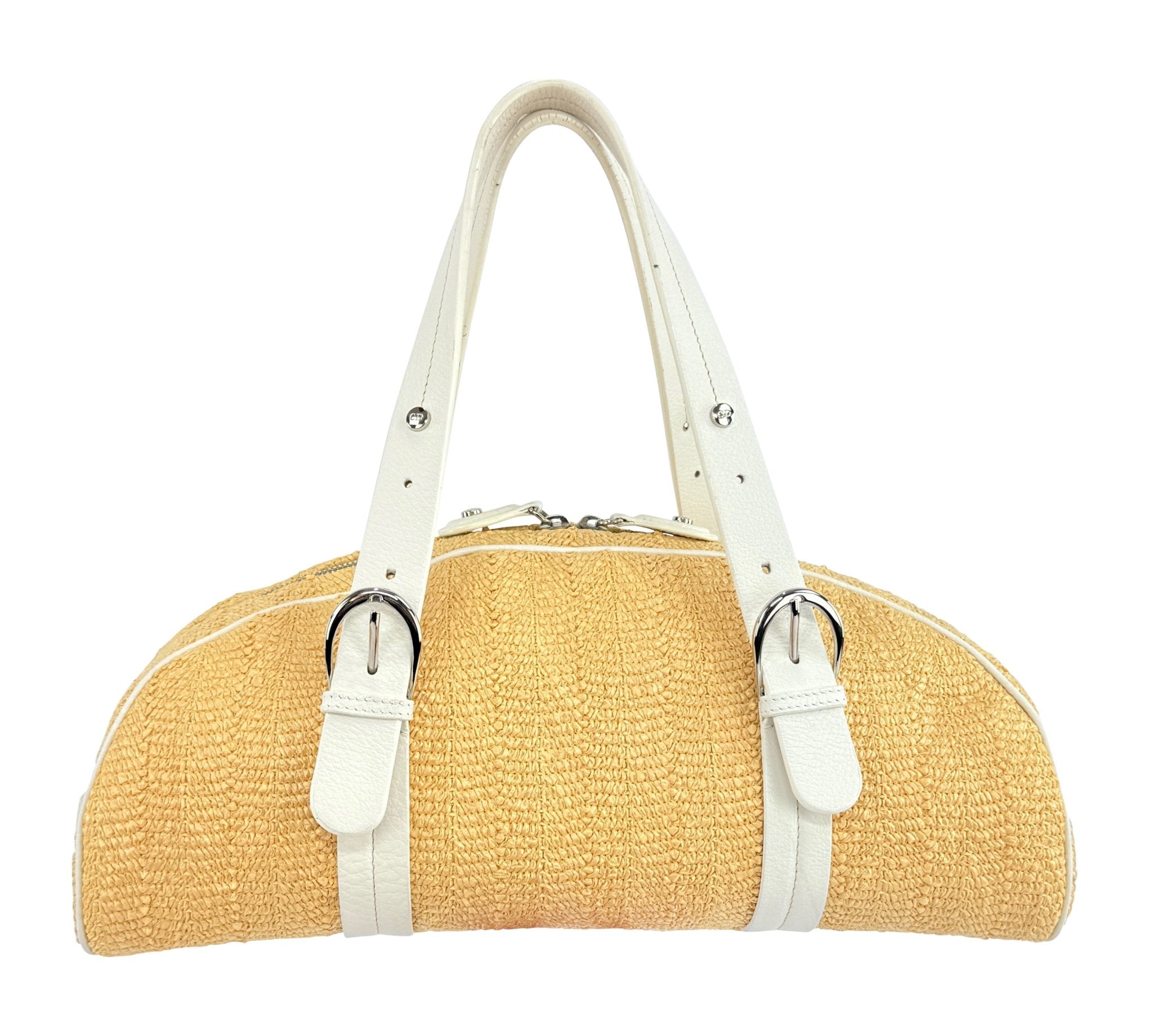 S/S 2005 Christian Dior by John Galliano Limited Edition Raffia Floral Shoulder Bag - RealList