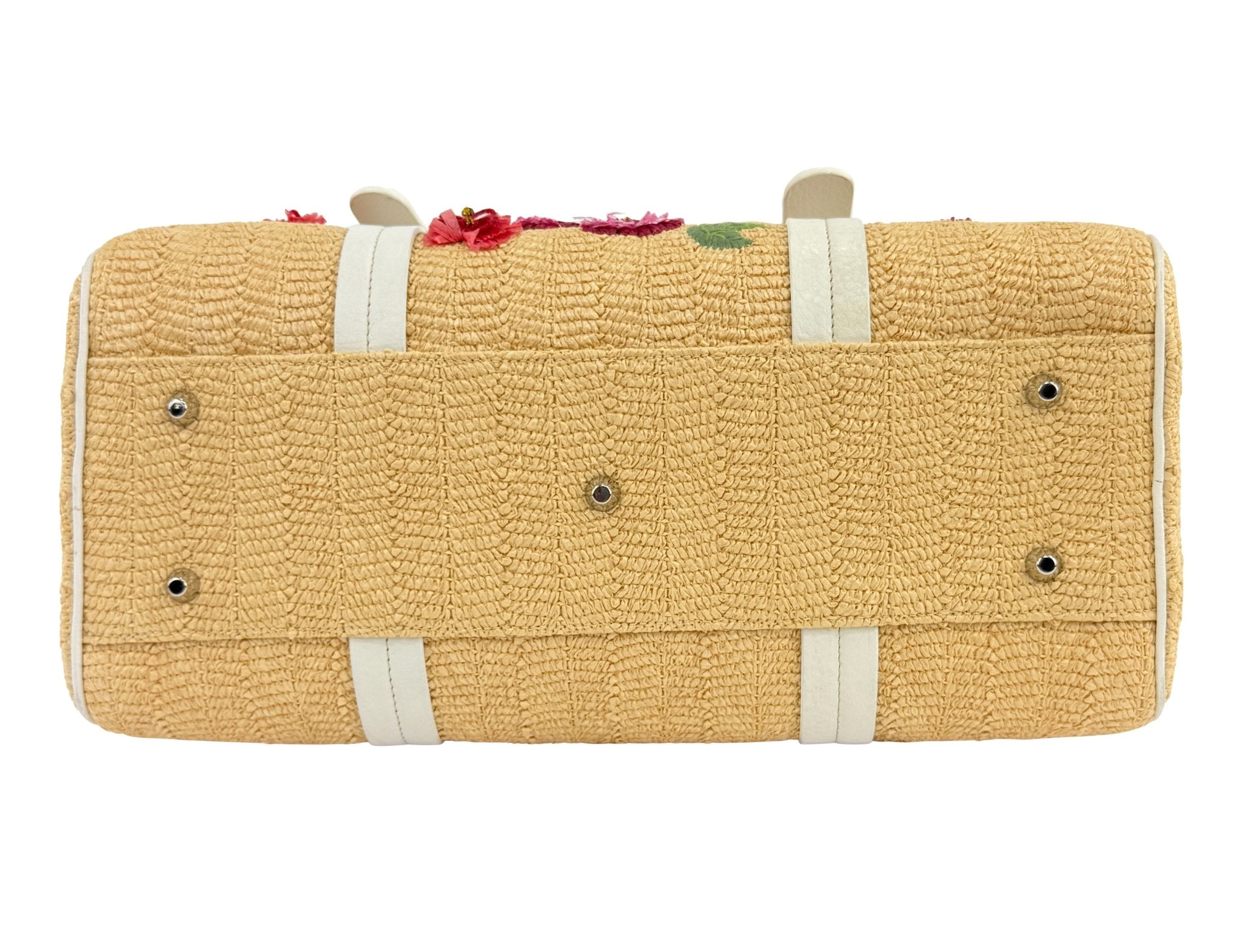 S/S 2005 Christian Dior by John Galliano Limited Edition Raffia Floral Shoulder Bag - RealList