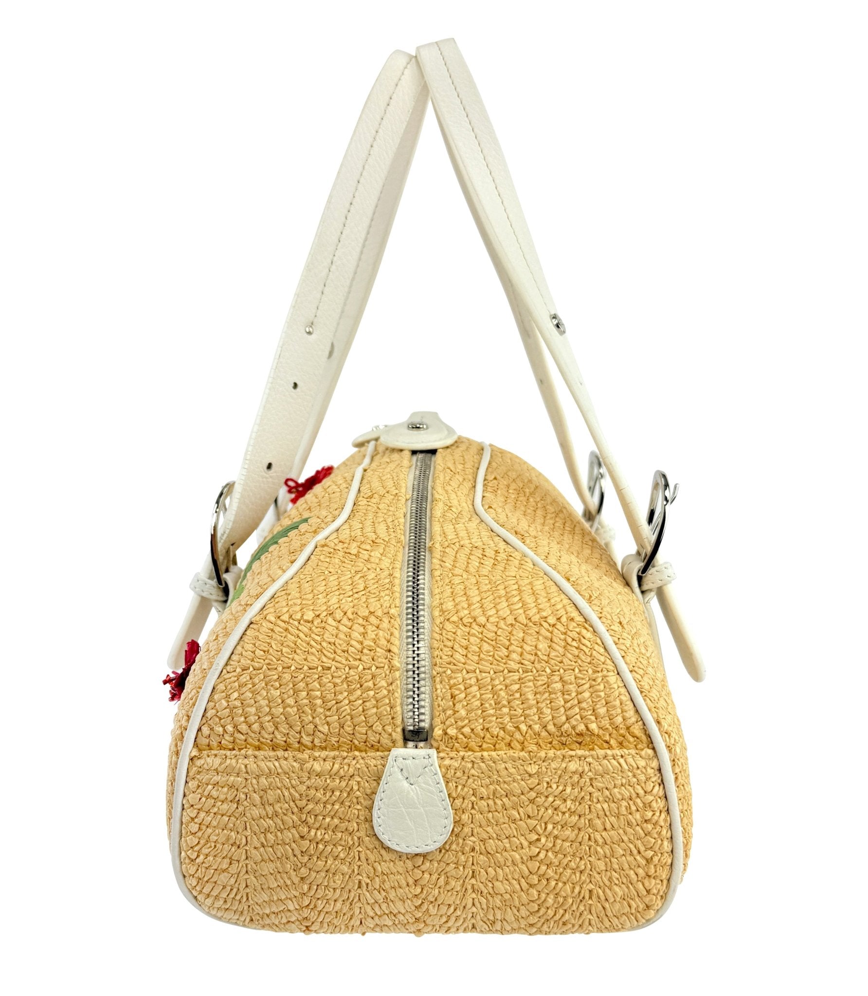 S/S 2005 Christian Dior by John Galliano Limited Edition Raffia Floral Shoulder Bag - RealList