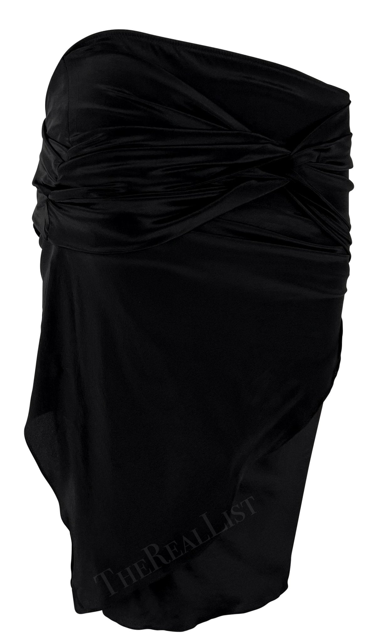 S/S 2005 Gucci Bandage Wrap Asymmetric Bodycon Stretch Black Skirt - RealList