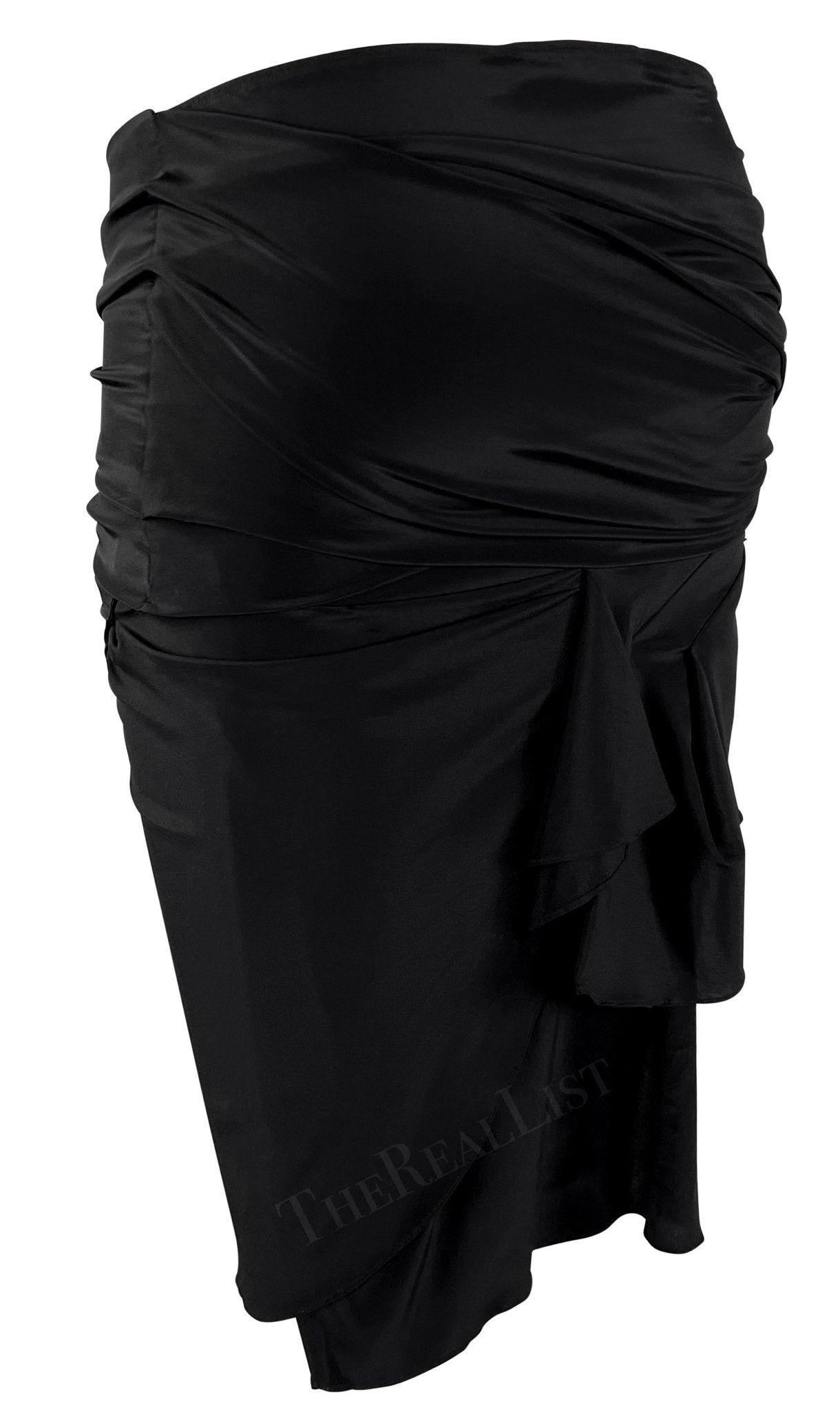 S/S 2005 Gucci Bandage Wrap Asymmetric Bodycon Stretch Black Skirt - RealList