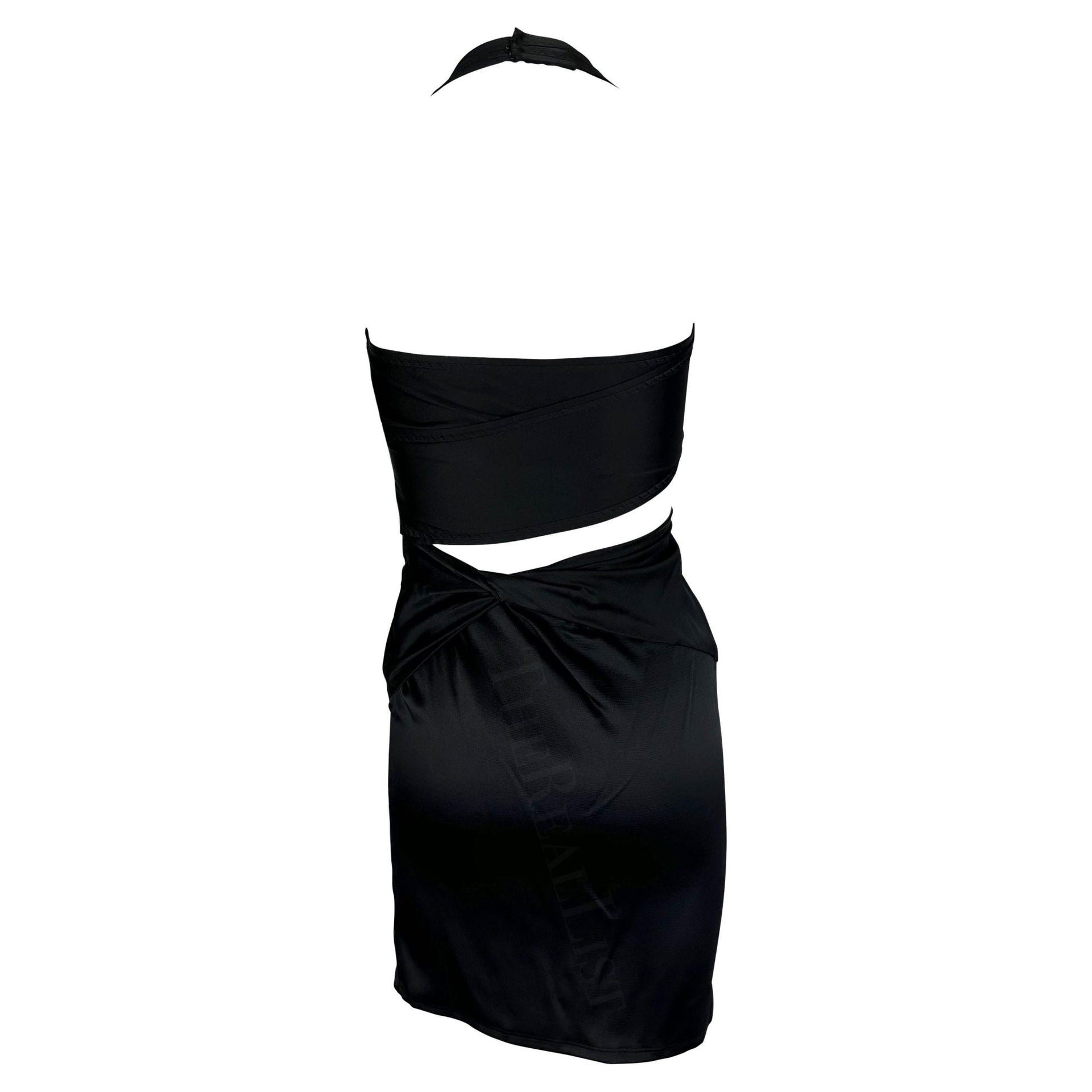 S/S 2005 Gucci Stretch Silk Satin Cut Out Halter Neck Dress - RealList