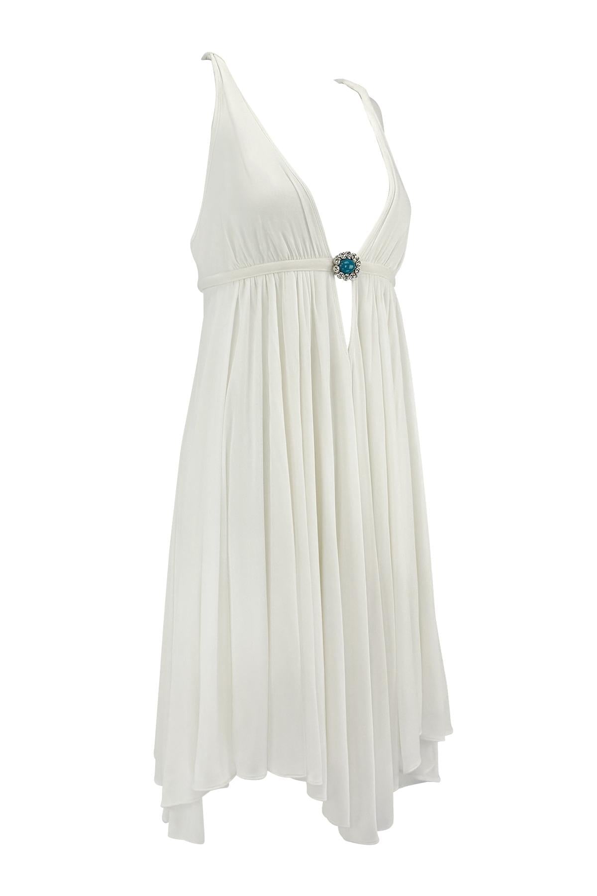 S/S 2005 Michael Kors Runway Plunging White Flare Mini Dress - RealList