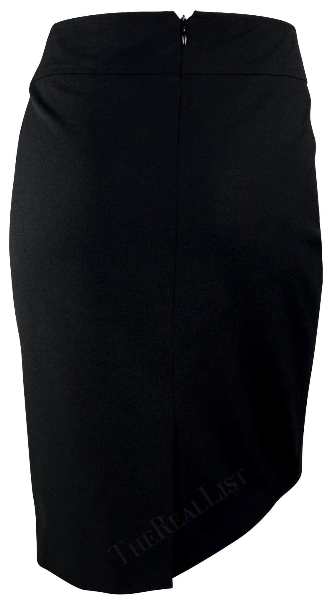 S/S 2005 Versace by Donatella Black Medusa Belt Pencil Skirt - RealList