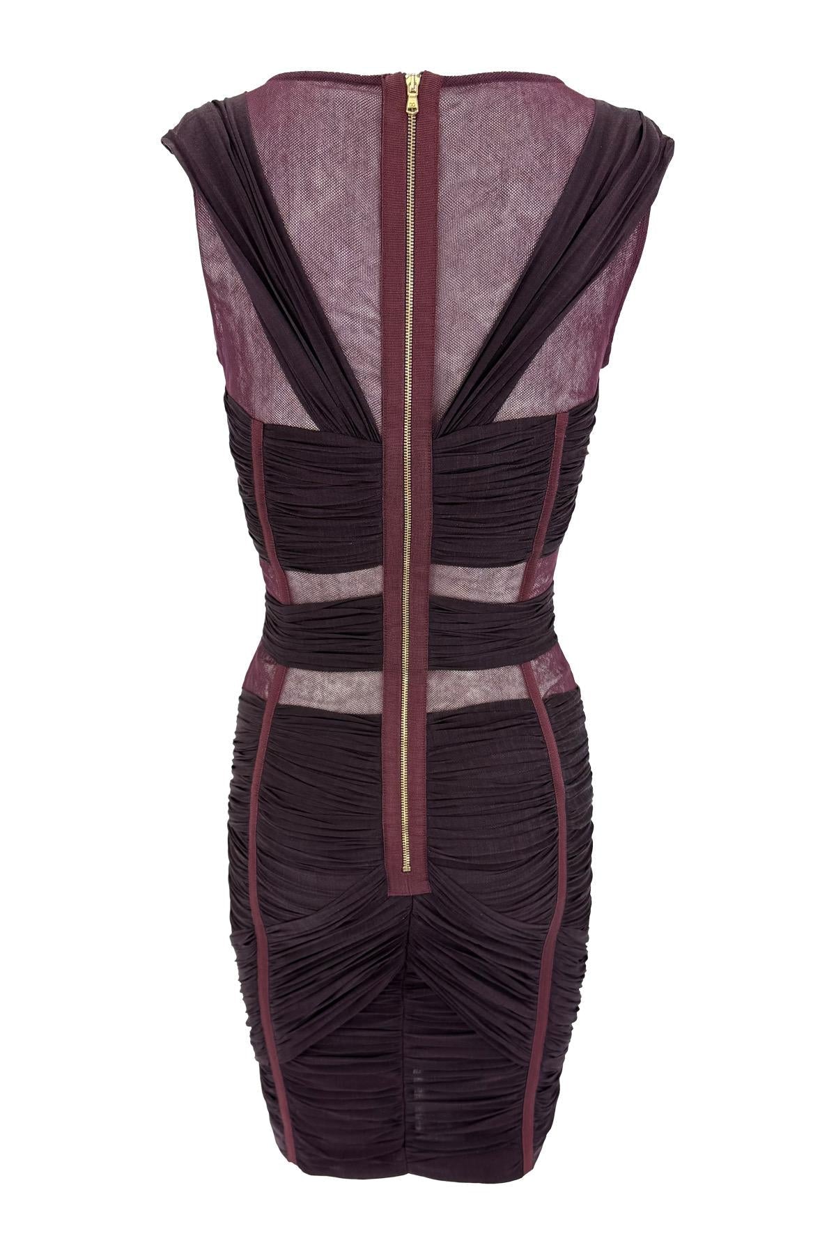 S/S 2007 Dolce & Gabbana Runway Sheer Burgundy Corset Boned Dress - RealList