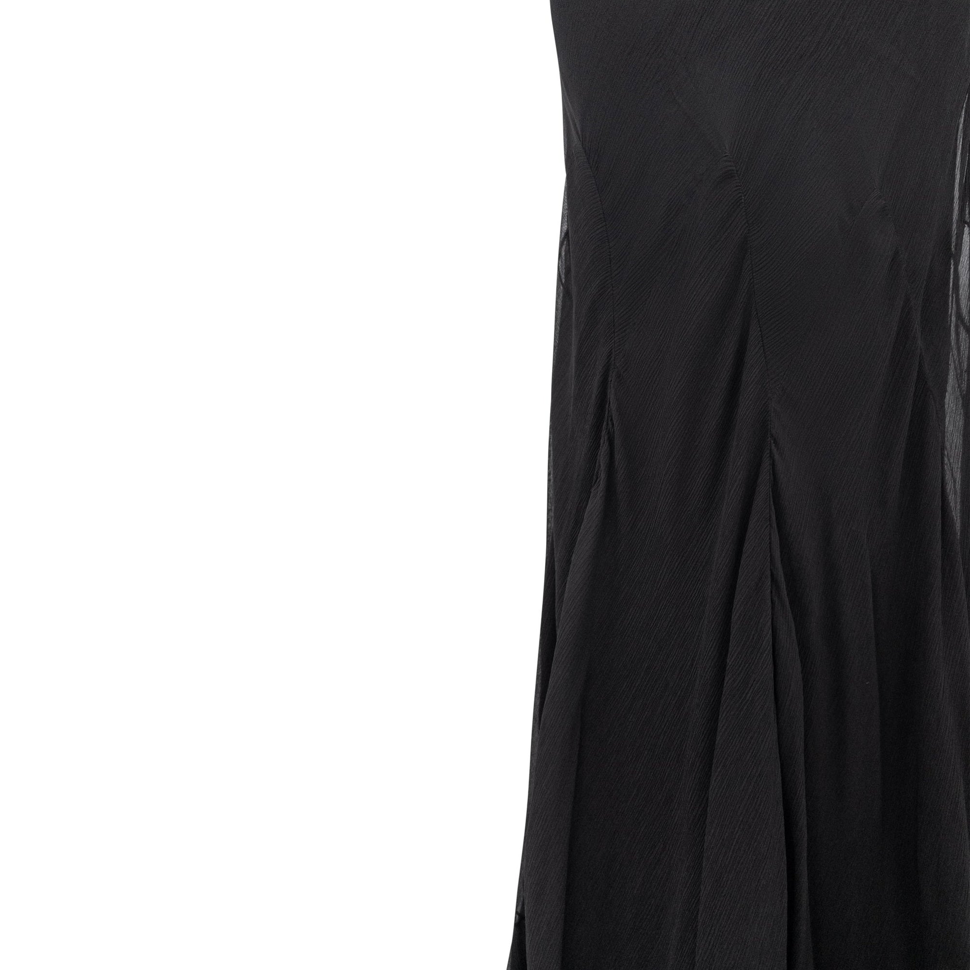 S/S 2007 Ralph Lauren Runway Black Crepe Silk Chiffon Flared Evening Gown - RealList