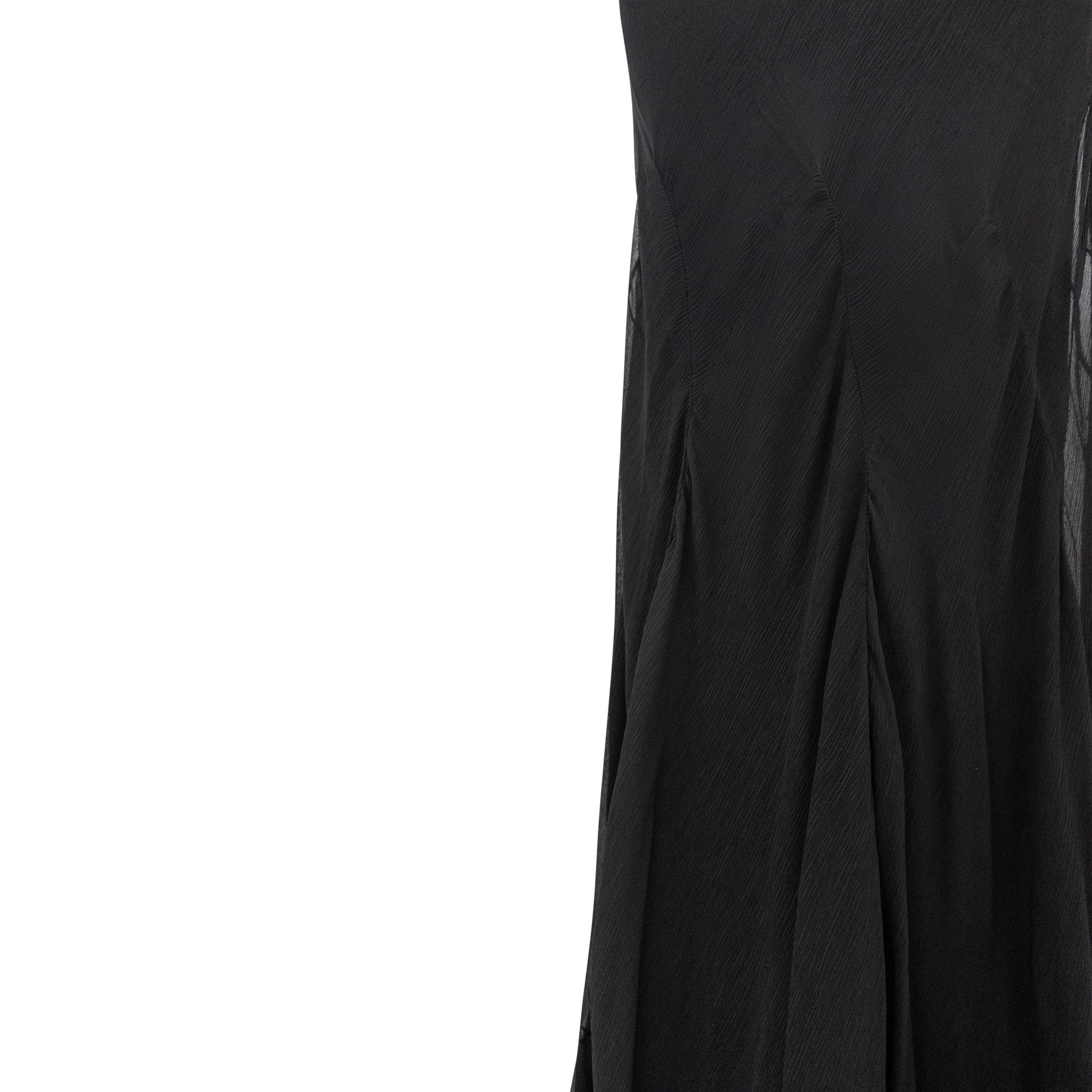 S/S 2007 Ralph Lauren Runway Black Crepe Silk Chiffon Flared Evening Gown - RealList