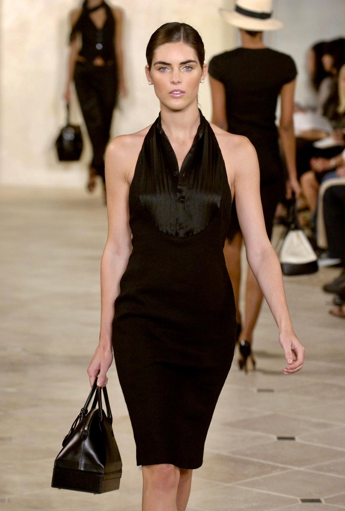 S/S 2007 Ralph Lauren Runway Black Linen Button Up Backless Halter Dress - RealList