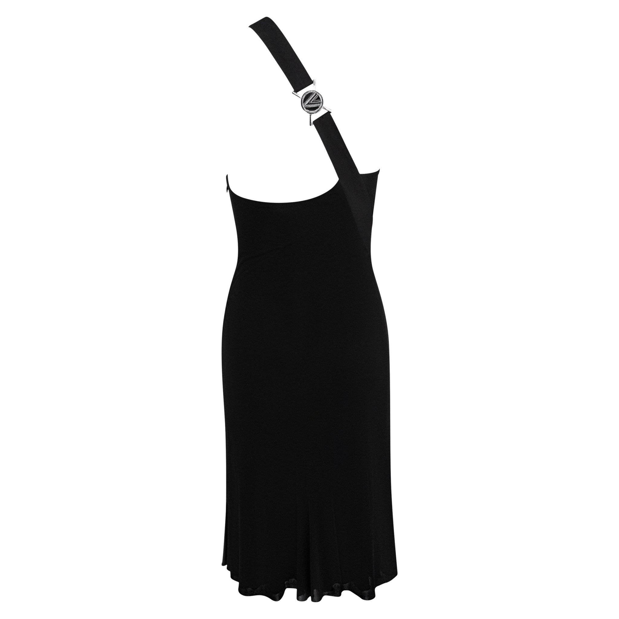 versace asymmetrical dress Black Asymmetric Jersey Dress