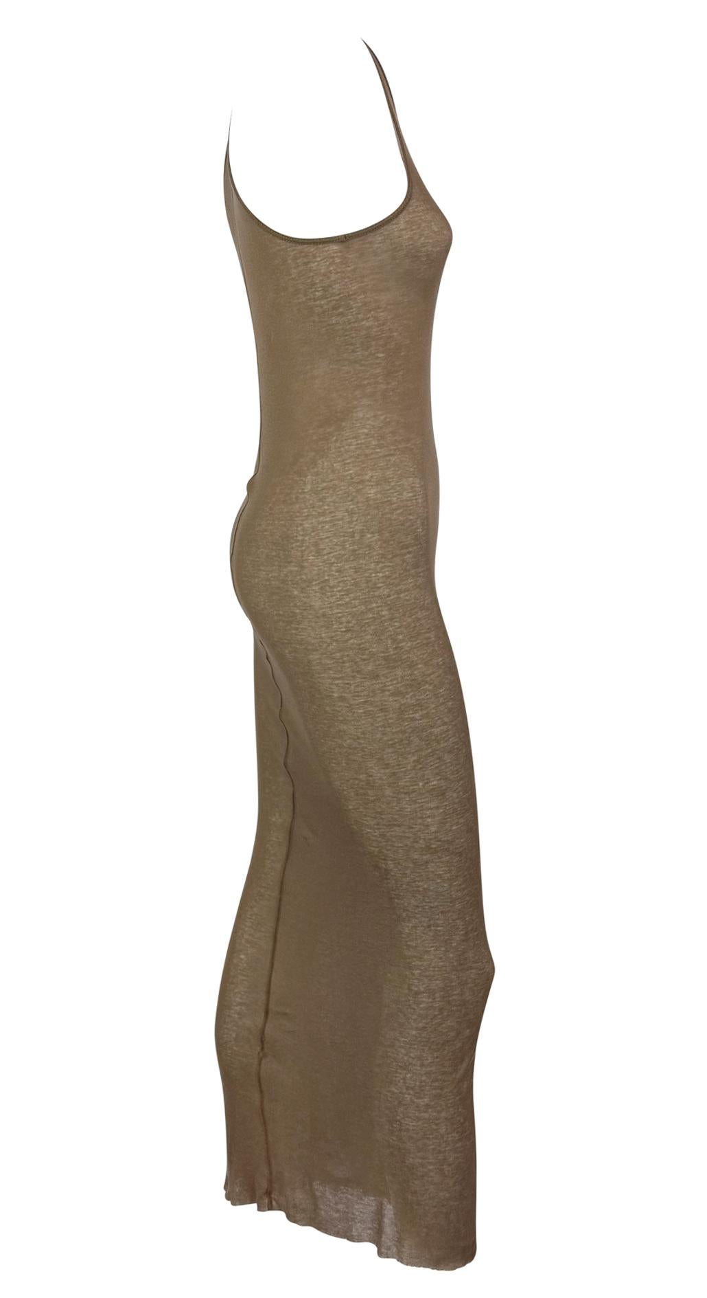 S/S 2009 Rick Owens "Strutter" Collection Sheer Brown Jersey Maxi Dress - RealList
