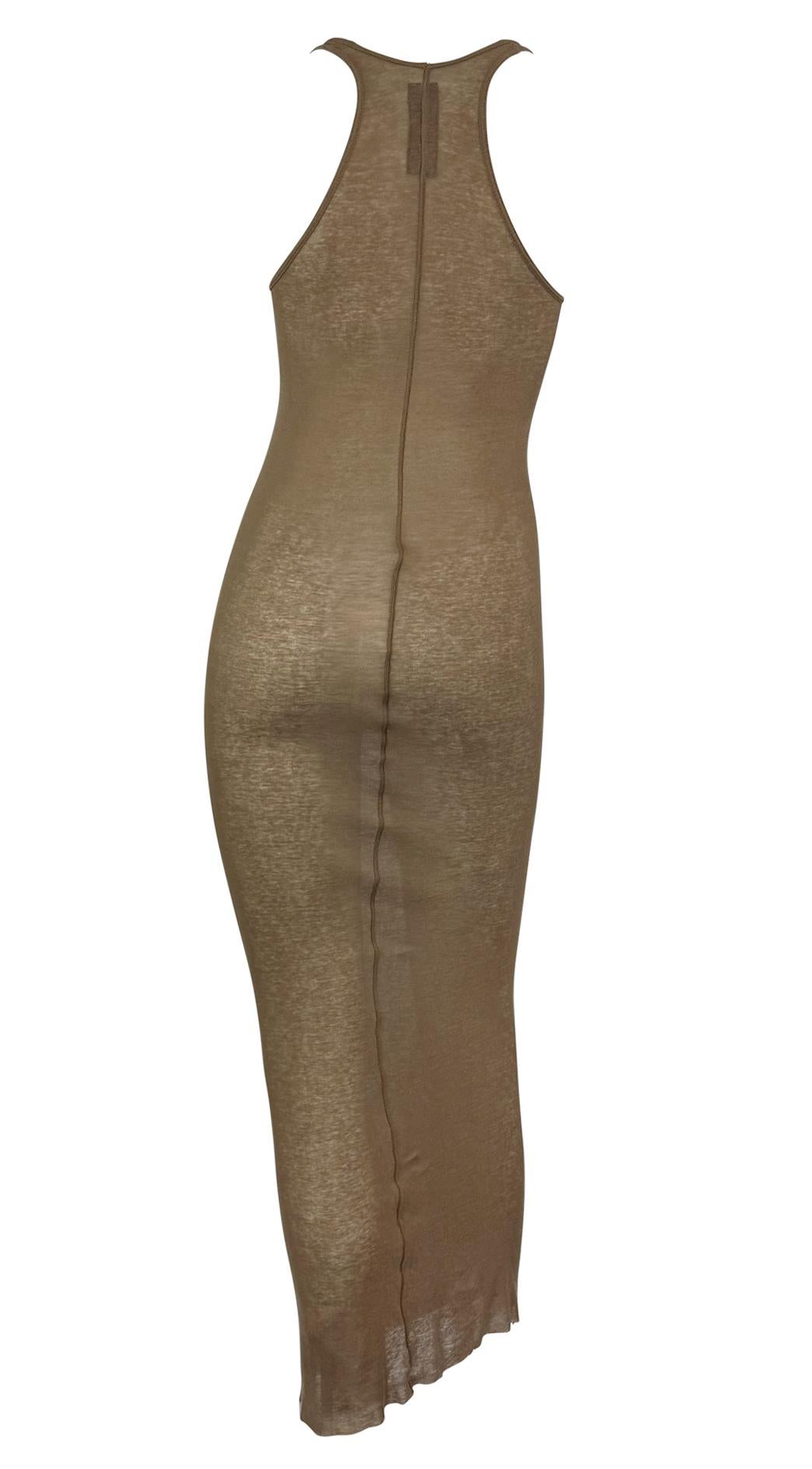 S/S 2009 Rick Owens "Strutter" Collection Sheer Brown Jersey Maxi Dress - RealList
