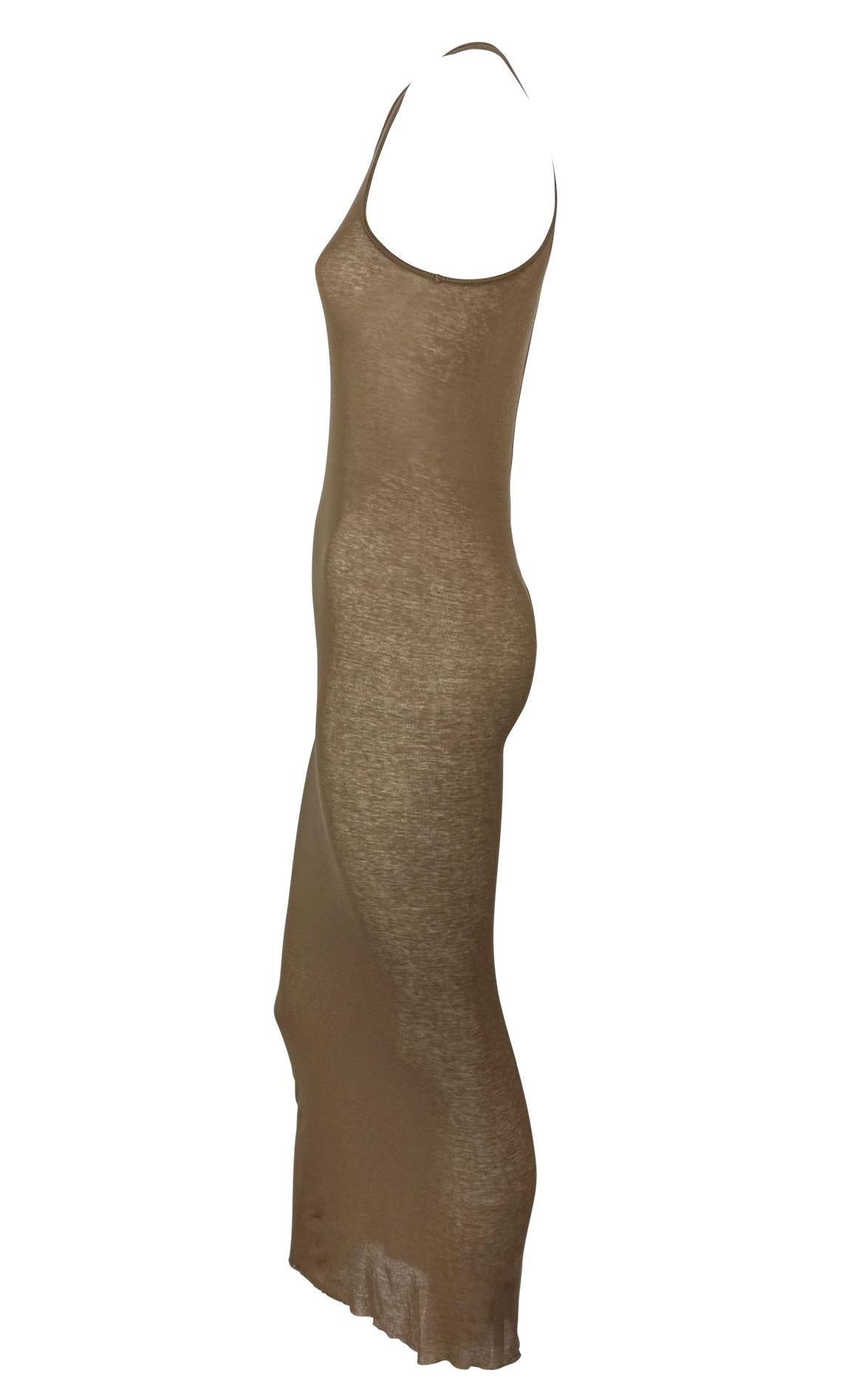 S/S 2009 Rick Owens "Strutter" Collection Sheer Brown Jersey Maxi Dress - RealList