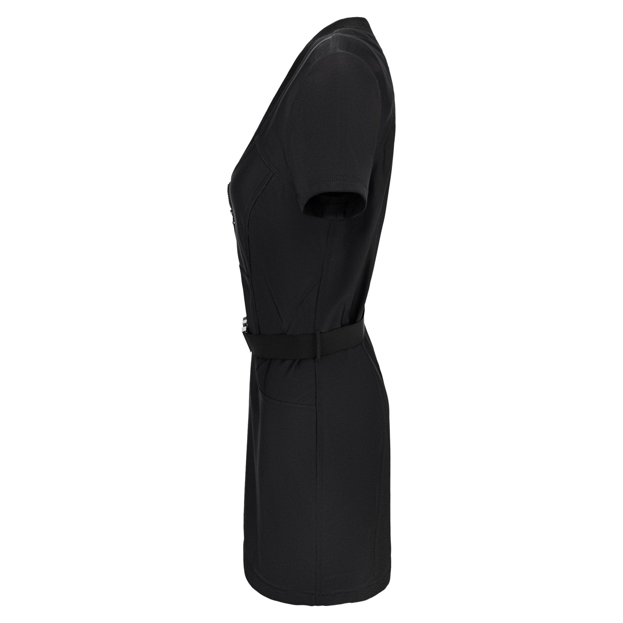 S/S 2010 Gucci Black Bodycon Buckle Belted Short Sleeve Dress - RealList
