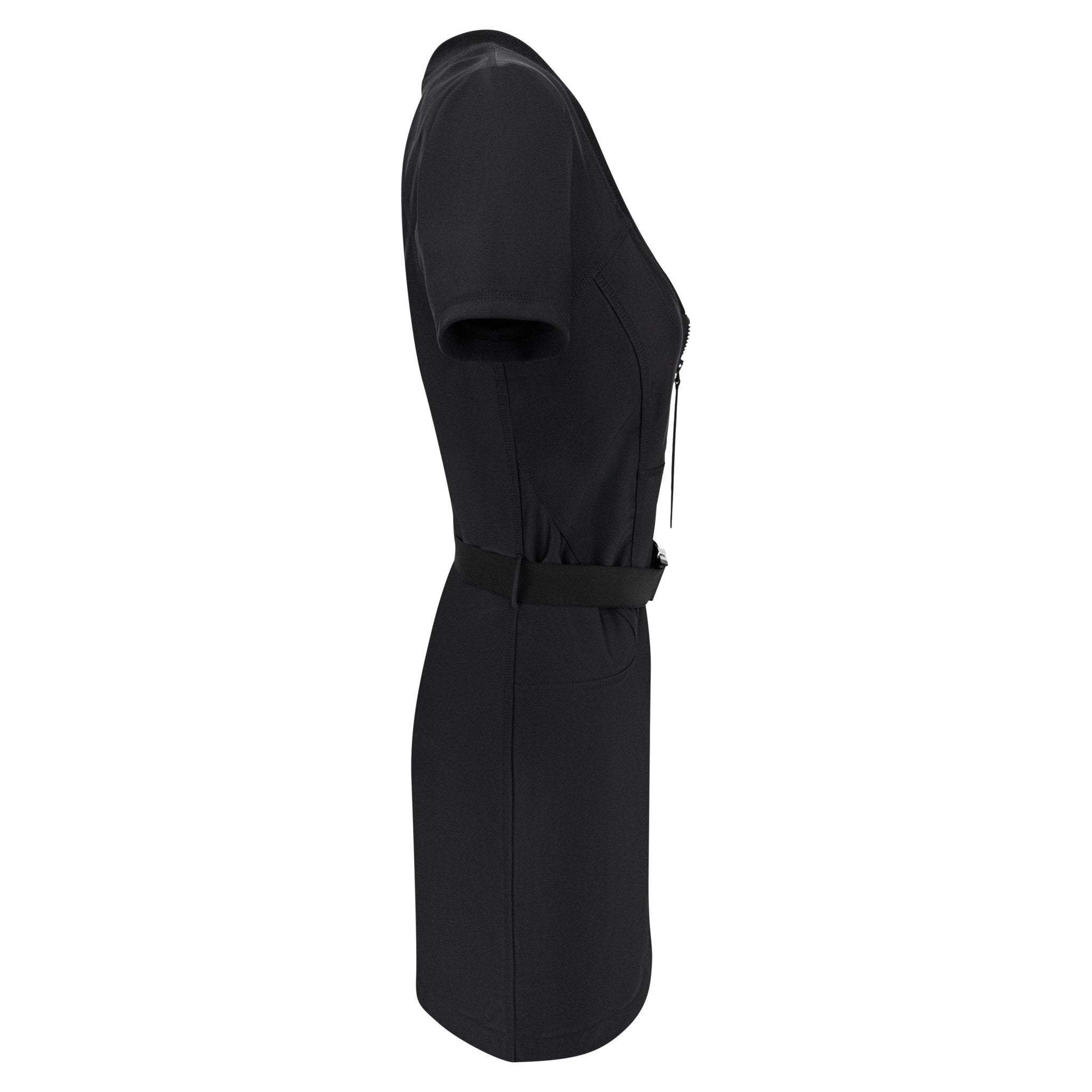 S/S 2010 Gucci Black Bodycon Buckle Belted Short Sleeve Dress - RealList