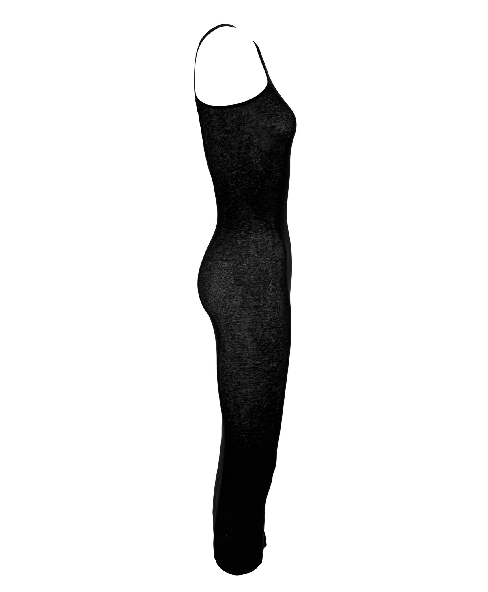 S/S 2010 Rick Owens "Release" Sheer Black Stretch Jersey Maxi Tank Dress - RealList