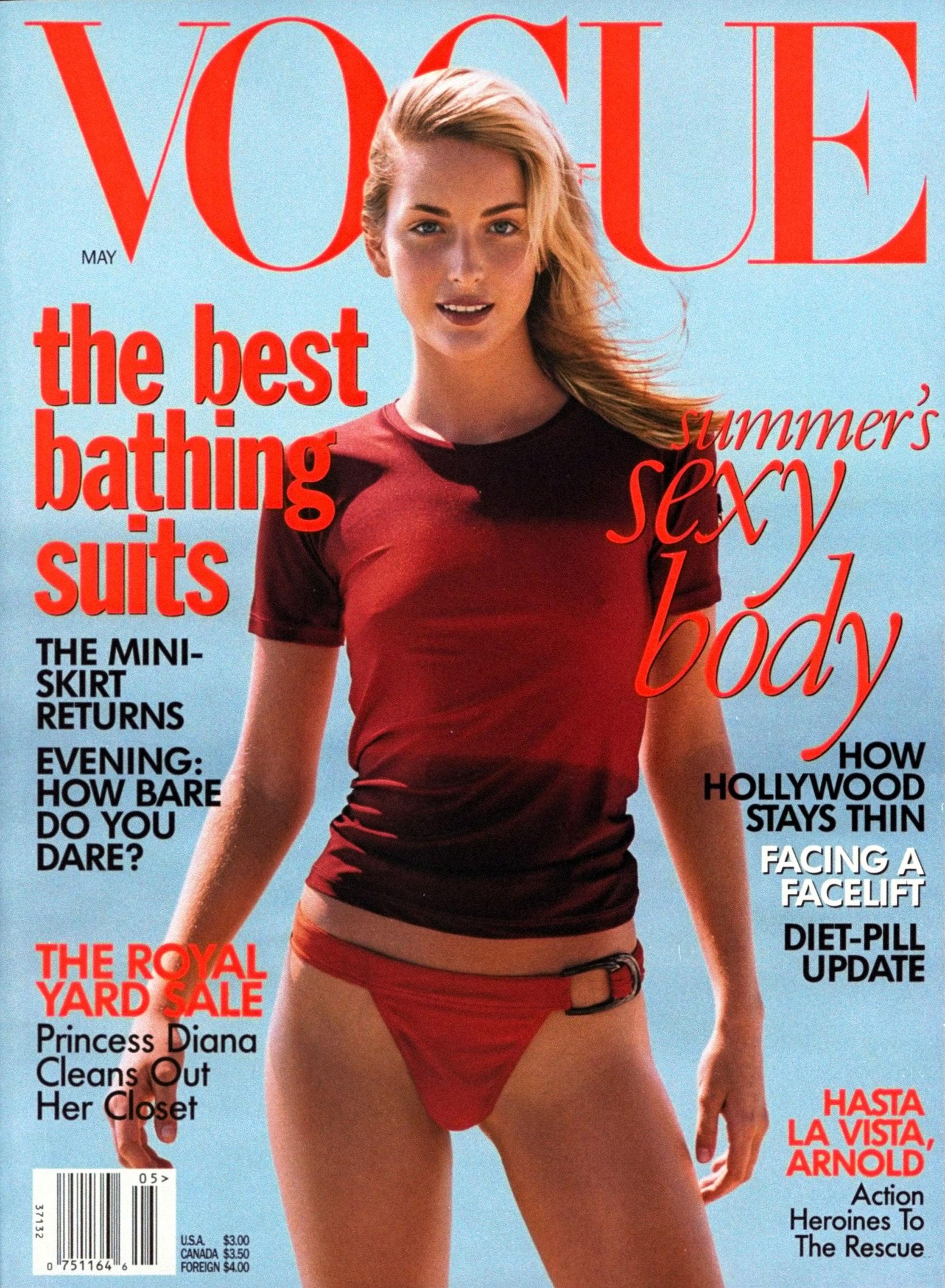 S/S 1997 Gucci by Tom Ford G Medallion Red Ombré One Piece Swimsuit