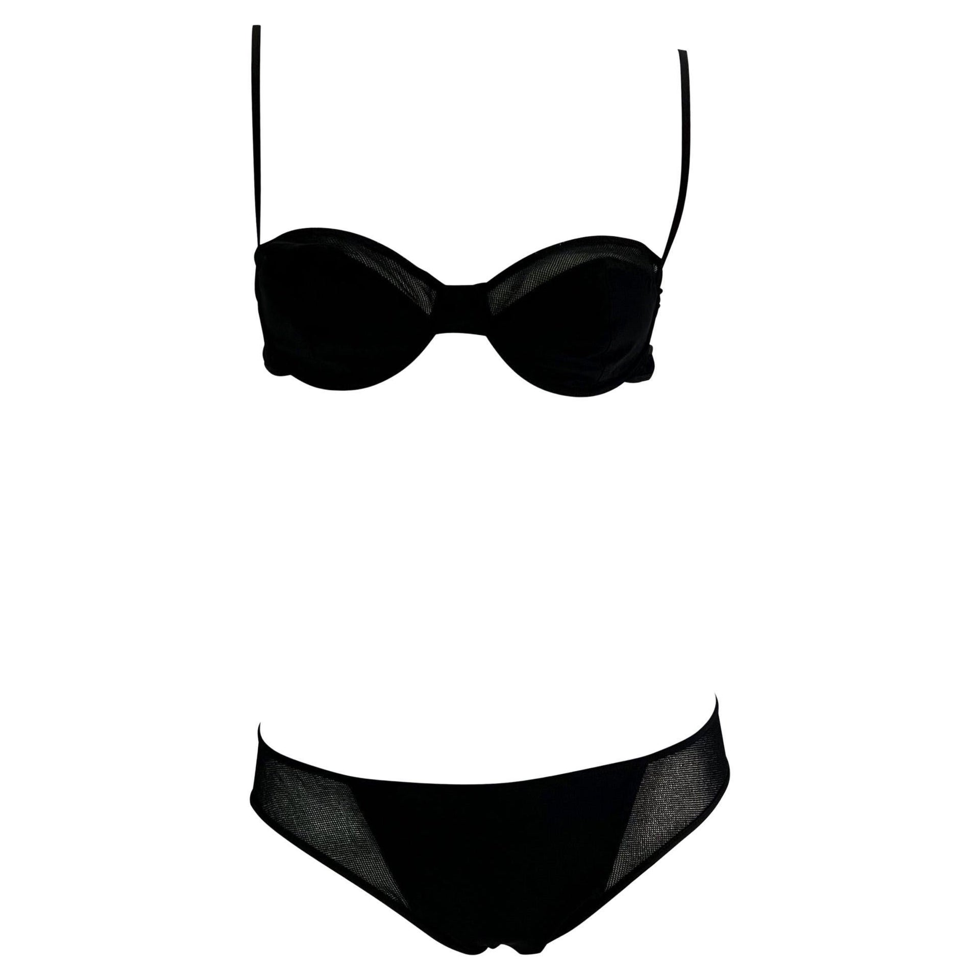 S/S 2002 Gucci by Tom Ford Black Sheer Mesh Bikini Set NWT