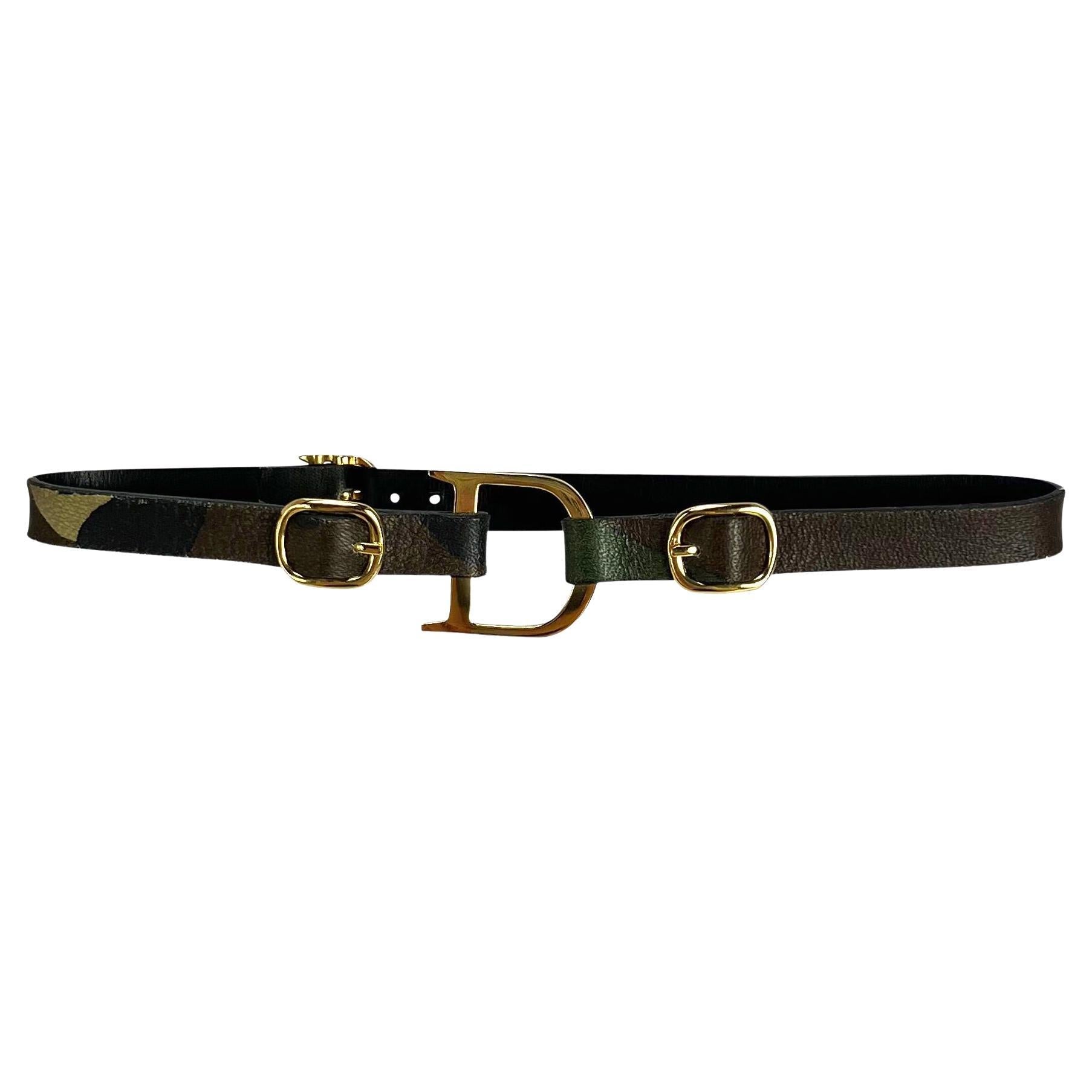 S/S 2001 Christian Dior by John Galliano Camouflage D Logo Choker Necklace
