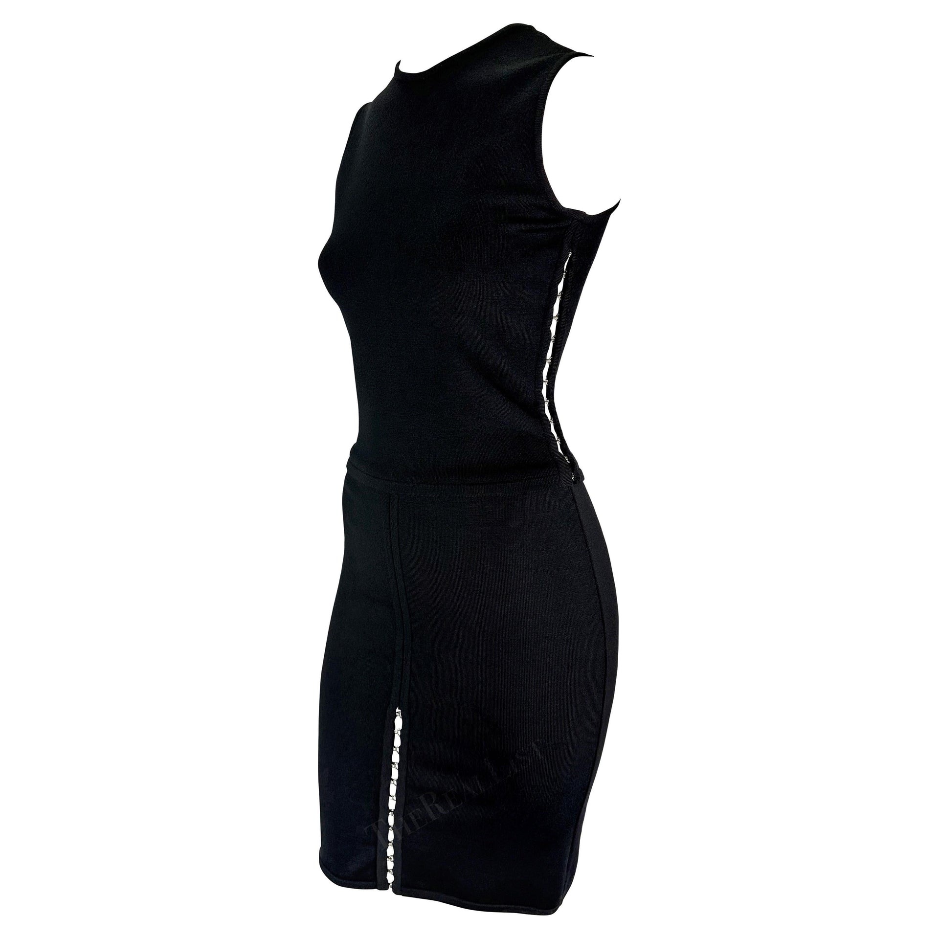 S/S 2002 Gianni Versace by Donatella Black Knit Skirt Set