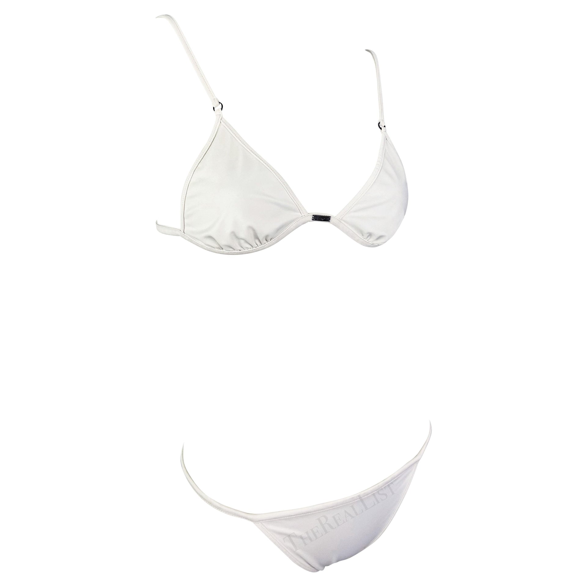 S/S 2001 Gucci by Tom Ford White Bikini Two-Piece Swimsuit Set