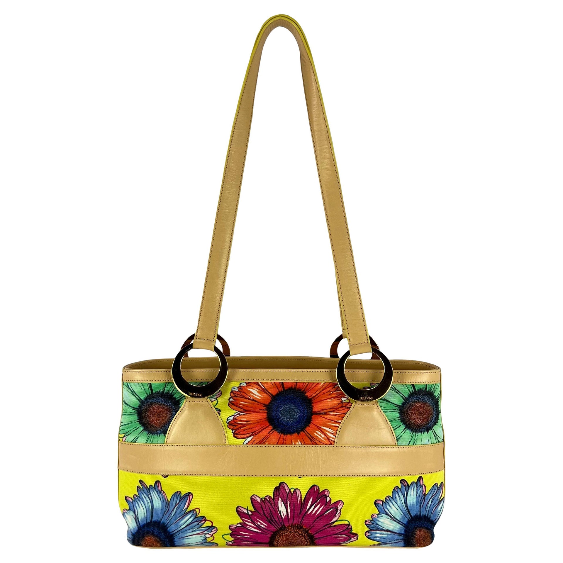 S/S 2002 Gianni Versace by Donatella Floral Pop Art Print Shoulder Bag