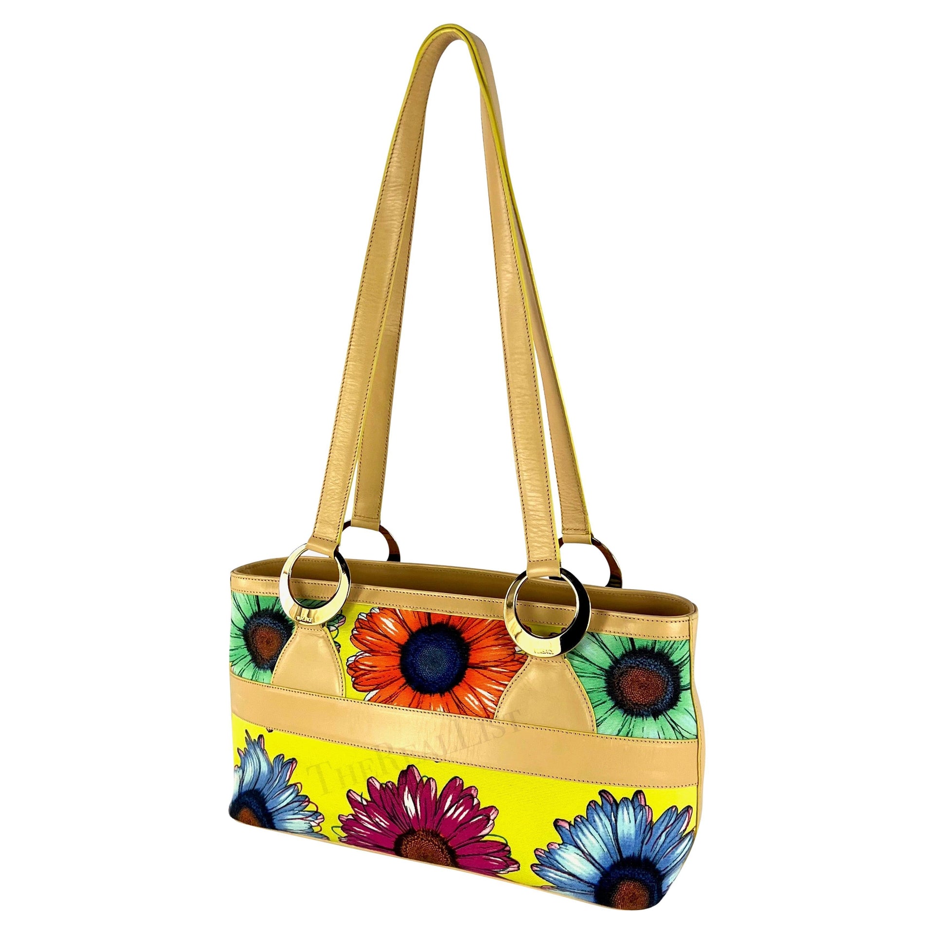 S/S 2002 Gianni Versace by Donatella Floral Pop Art Print Shoulder Bag