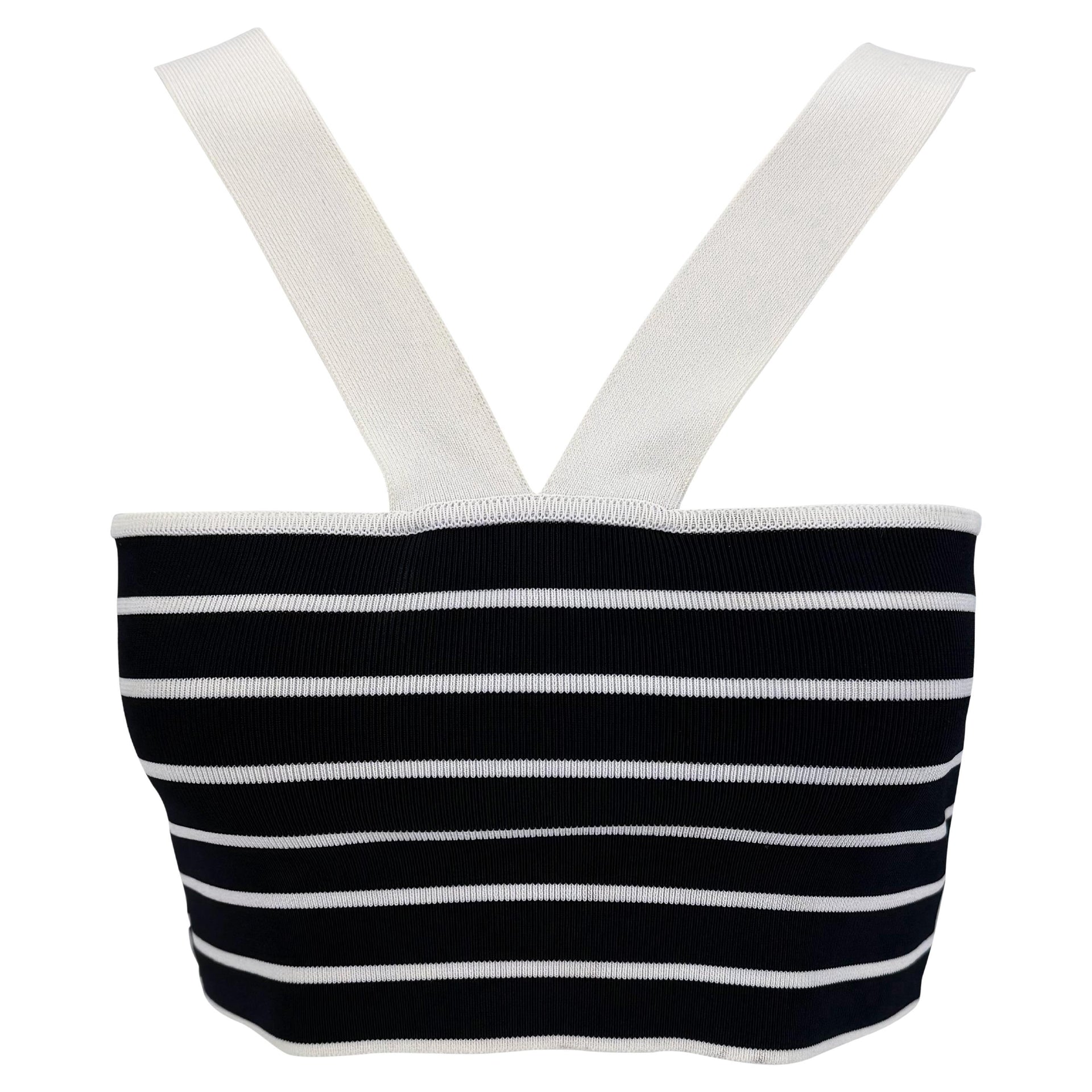 S/S 1996 Ralph Lauren Runway Navy White Stripe Crop Top